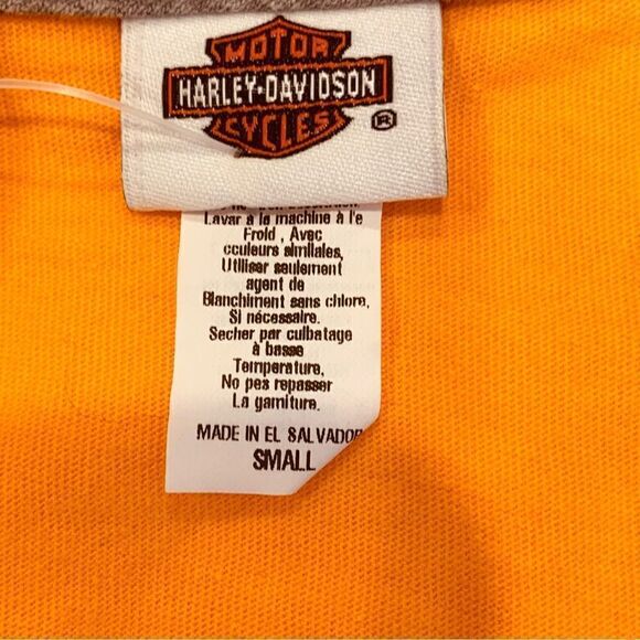 Harley Davidson Orange Tribe V Neck Tee Size Small - Picture 8 of 10